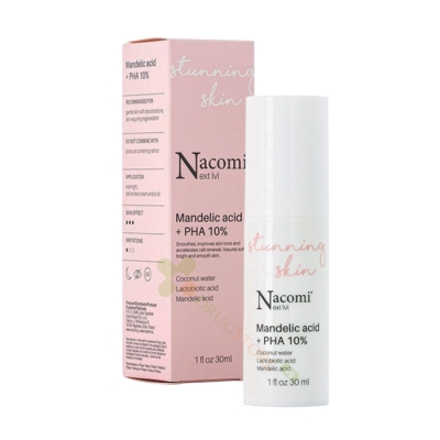 СЕРУМ ЗА ЛИЦЕ С МАНДЕЛОВА КИСЕЛИНА + PHA 10% 30 мл / NACOMI NEXT LEVEL MANDELIC ACID + PHA SERUM 10%  