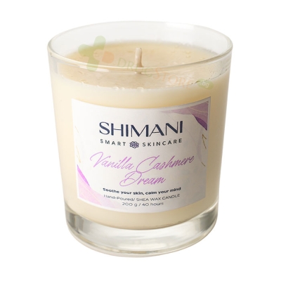 ШИМАНИ ЛУКСОЗНА АРОМАТНА СВЕЩ ВАНИЛИЯ 200 г / SHIMANI VANILLA CASHMERE DREAM HAND PAURED SHEA WAX CANDLE 
