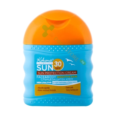 СЛЪНЦЕЗАЩИТЕН КРЕМ SPF 30 ЗА ЛИЦЕ И ТЯЛО 75 мл / KOKONA COSMETICS SUN PROTECTION CREAM SPF 30 