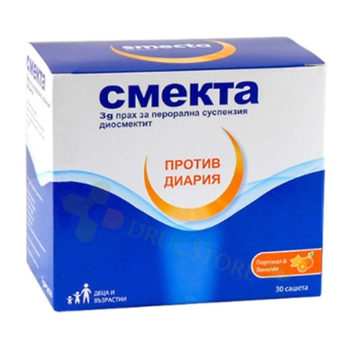 СМЕКТА прах за перорална суспензия 30 броя / BEAUFOUR IPSEN INDUSTRIES SMECTA powder for oral suspension