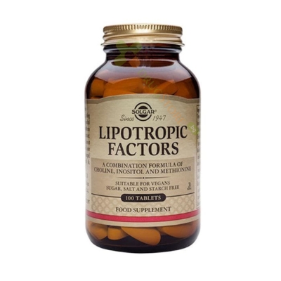 СОЛГАР ЛИПОТРОПНИ АГЕНТИ таблетки 100 броя / SOLGAR LIPOTROPIC FACTORS