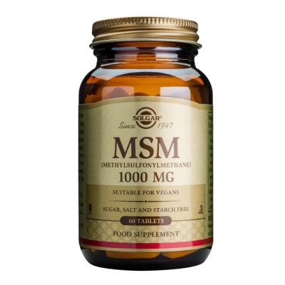 СОЛГАР МСМ (МЕТИЛСУЛФОНИЛМЕТАН) таблетки 1000 мг. 60 броя / SOLGAR MSM (METHYLSULFONYLMETHANE)