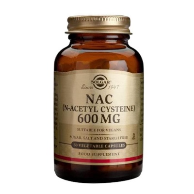 СОЛГАР N-АЦЕТИЛ L-ЦИСТЕИН (NAC) капсули 600 мг. 60 броя / SOLGAR N-ACETYL CYSTEINE (NAC)