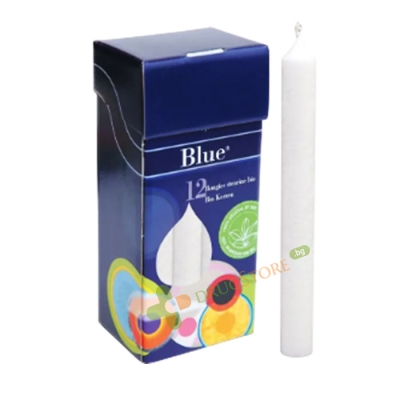 СТЕАРИНОВИ СВЕЩИ БЕЛИ 12 броя / ECODIS STEARIN CANDLES WHITE 