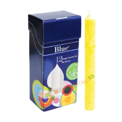 СТЕАРИНОВИ СВЕЩИ ЖЪЛТИ 12 броя / ECODIS STEARIN CANDLES YELLOW