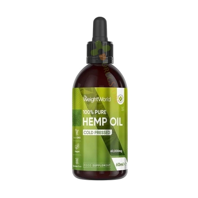 СТУДЕНО ПРЕСОВАНО КОНОПЕНО МАСЛО 60 мл / WEIGHT WORLD HEMP OIL COLD PRESSED 