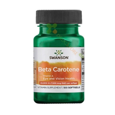 СУОНСЪН БЕТА КАРОТИН 25 000 IU капсули 100 броя / SWANSON BETA CAROTENE 25 000 IU
