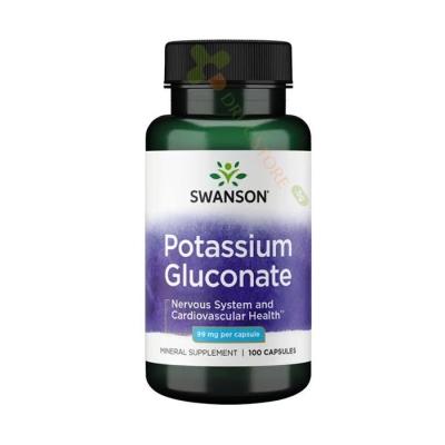 СУОНСЪН КАЛИЕВ ГЛЮКОНАТ капсули 99 мг 100 броя / SWANSON POTASSIUM GLUCONATE 
