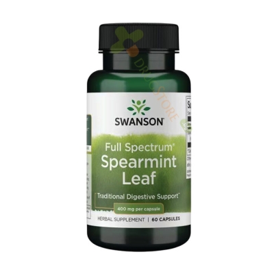 СУОНСЪН ЛИСТА ОТ МЕНТА ПЪЛЕН СПЕКТЪР капсули 400 мг 60 броя / SWANSON FULL SPECTRUM SPEARMINT LEAF 