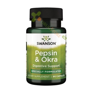 СУОНСЪН ПЕПСИН + БАМЯ капсули 90 броя / SWANSON PEPSIN & OKRA 
