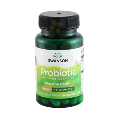 СУОНСЪН ПРОБИОТИК + ХРАНОСМИЛАТЕЛНИ ЕНЗИМИ капсули 60 броя / SWANSON PROBIOTIC WITH DIGESTIVE ENZYMES