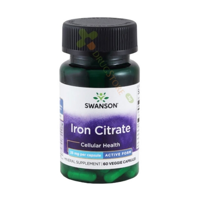 СУОНСЪН ЖЕЛЕЗЕН ЦИТРАТ капсули 25 мг 60 броя / SWANSON IRON CITRATE 