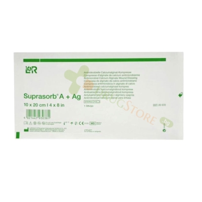 СУПРАСОРБ А ПРЕВРЪЗКА ОТ КАЛЦИЕВ АЛГИНАТ 10 х 20 см 1 брой / LOHMANN & RAUSCHER SUPRASORB A CALCIUM-ALGINATE WOUND DRESSING 10 x 20 cm 
