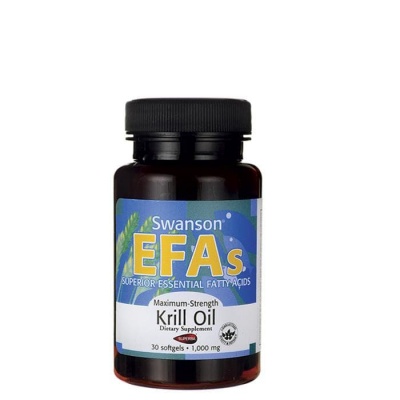 СУОНСЪН МАСЛО ОТ КРИЛ СЪС ЗАСИЛЕНО ДЕЙСТВИЕ капсули 1000 мг. 30 броя / SWANSON EFA MAXIMUM STRENGTH KRILL OIL