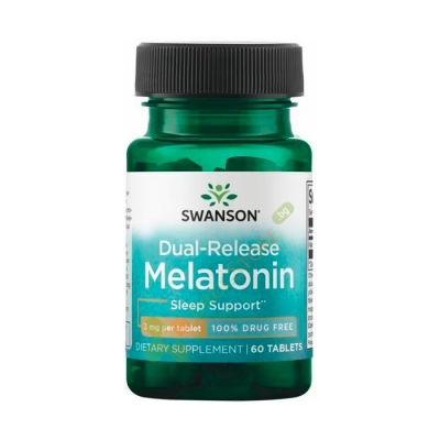 СУОНСЪН МЕЛАТОНИН С ДВОЙНО ОСВОБОЖДАВАНЕ таблетки 3 мг 60 броя / SWANSON DUAL RELEASE MELATONIN