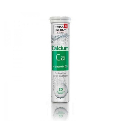 СУИС ЕНЕРДЖИ КАЛЦИЙ + ВИТАМИН Д3 ефервесцентни таблетки 20 броя / SWISS ENERGY CALCIUM + VITAMIN D3