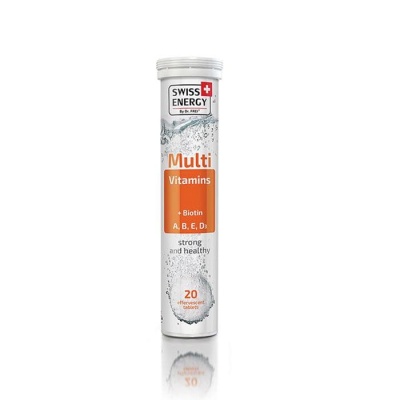 МУЛТИВИТАМИНИ + БИОТИН ефервесцентни таблетки 20 броя / SWISS ENERGY MULTIVITAMINS + BIOTIN