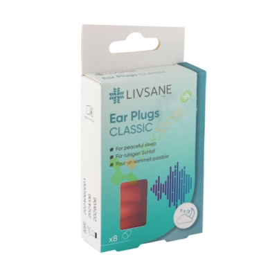 ТАПИ ЗА УШИ КЛАСИК ОТ ПОЛИУРЕТАНОВА ПЯНА 8 броя / LIVSANE EAR PLUGS CLASSIC