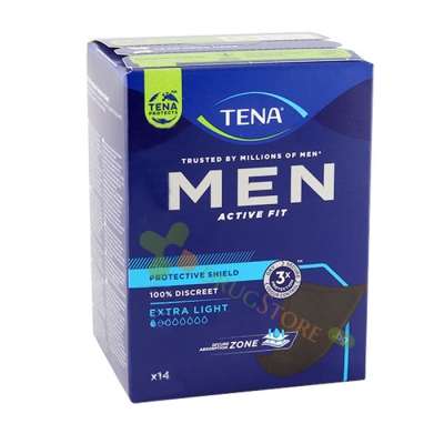 ТЕНА МЕН УРОЛОГИЧНИ ПОДЛОЖКИ EXTRA LIGHT 14 броя / TENA UROLOGICAL BANDAGES MEN EXTRA LIGHT