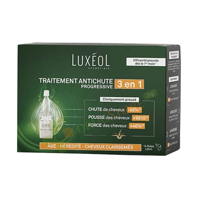 ТЕРАПИЯ ПРИ ПРОГРЕСИВЕН КОСОПАД 3 В 1 ампули 14 броя / LUXEOL PROGRESSIVE 2 IN 1 HAIR LOSS ampules