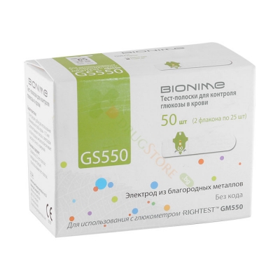 ТЕСТ ЛЕНТИ БИОНАЙМ GS 550 50 броя / BIONIME TEST STRIPS BIONIME GS 550