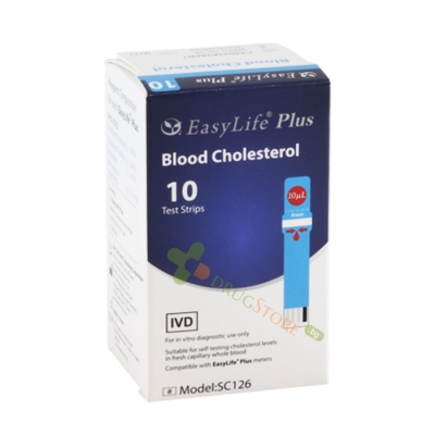 ТЕСТ ЛЕНТИ EASY LIFE PLUS ЗА ХОЛЕСТЕРОЛ 10 броя / EASY LIFE PLUS BLOOD CHOLESTEROL TEST STRIPS