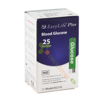 ТЕСТ ЛЕНТИ EASY LIFE PLUS ЗА КРЪВНА ЗАХАР 25 броя / EASY LIFE PLUS BLOOD GLUCOSE TEST STRIPS