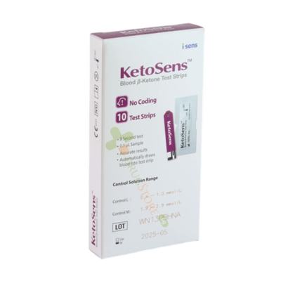 ТЕСТ ЛЕНТИ ЗА КЕЪРСЕНС DUAL ЗА ИЗМЕРВАНЕ НА КЕТОНИ 10 броя / I-SENS KETOSENSE BLOOD BETA-KETONE TEST STRIPS FOR CARESENS DUAL