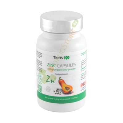 ЦИНК С ТИКВЕНИ СЕМКИ НА ПРАХ капсули 60 броя / TIENS ZINC WITH PUMPKIN SEEDS POWDER