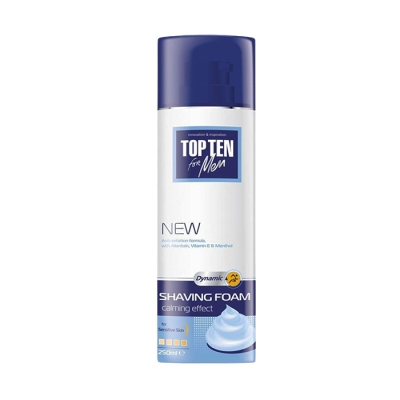 TOP TEN ПЯНА ЗА БРЪСНЕНЕ ЗА ЧУВСТВИТЕЛНА КОЖА 250 мл / TOP TEN SHAVING FOAM FOR SENSITIVE SKIN