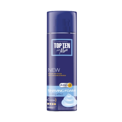 ТОП ТЕН ПЯНА ЗА БРЪСНЕНЕ ЗА НОРМАЛНА КОЖА 250 мл / TOP TEN SHAVING FOAM FOR NORMAL SKIN