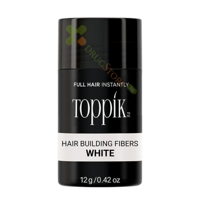 ТОППИК ФИБРИ ЗА КОСА БЯЛО 12 г / TOPPIK HAIR BUILDING FIBERS WHITE 
