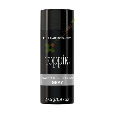 ТОППИК ФИБРИ ЗА КОСА СИВО 27.5 г / TOPPIK HAIR BUILDING FIBERS GREY