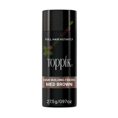 ТОППИК ФИБРИ ЗА КОСА СРЕДНО КАФЯВО 27.5 г / TOPPIK HAIR BUILDING FIBERS MEDIUM BROWN