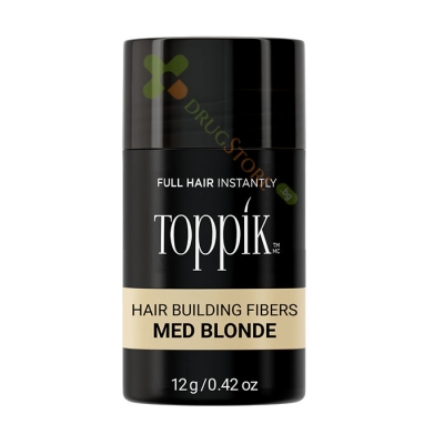 ТОППИК ФИБРИ ЗА КОСА СРЕДНО РУСО 12 г / TOPPIK HAIR BUILDING FIBERS MEDIUM BLONDE 