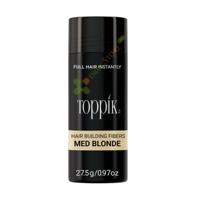 ТОППИК ФИБРИ ЗА КОСА СРЕДНО РУСО 27.5 г / TOPPIK HAIR BUILDING FIBERS MEDIUM BLONDE 