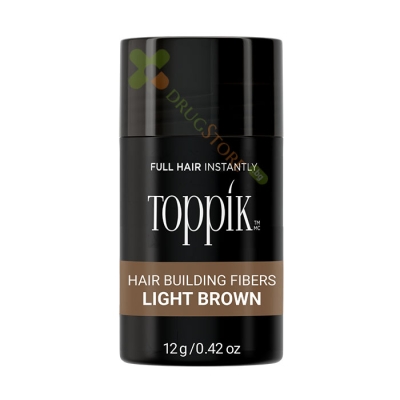 ТОППИК ФИБРИ ЗА КОСА СВЕТЛО КАФЯВО 12 г / TOPPIK HAIR BUILDING FIBERS LIGHT BROWN