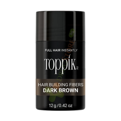 ТОППИК ФИБРИ ЗА КОСА ТЪМНО КАФЯВО 12 г / TOPPIK HAIR BUILDING FIBERS DARK BROWN 