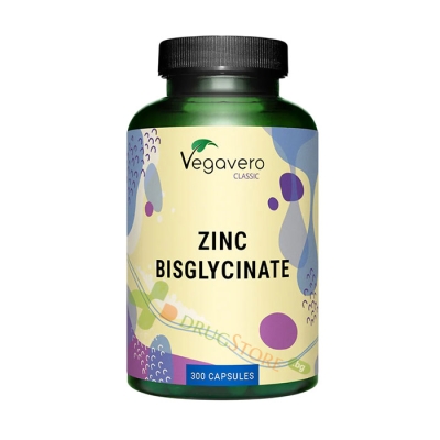 ЦИНК БИСГЛИЦИНАТ капсули 12.5 мг 300 броя / VEGAVERO ZINK BISGLYCINAT