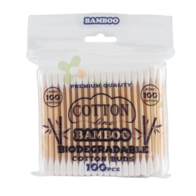 ТУПФИ COTTON LINE БИОРАЗГРАДИМИ БАМБУК 100 броя / COTTON LINE  BIODEGRADABLE BAMBOO COTTON BUDS 