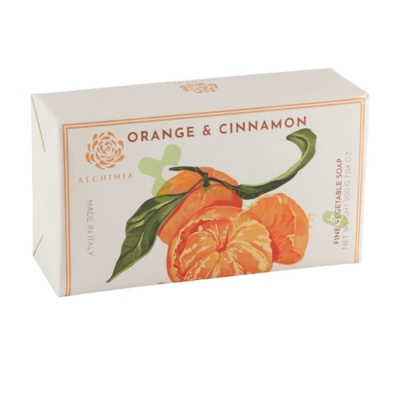 ТВЪРД САПУН ПОРТОКАЛ И КАНЕЛА 200 г / ALCHIMIA SOAP FINE VEGETABLE SOAP ORANGE & CINNAMON 