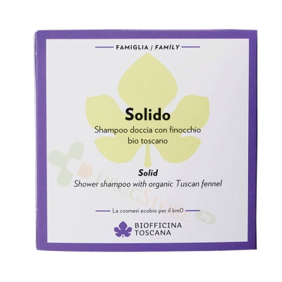 ТВЪРД ШАМПОАН И ДУШ ГЕЛ С КОПЪР 80 г / BIOFFICINA TOSCANA SHOWER SHAMPOO WITH ORGANIC TOSCAN FENNEL 
