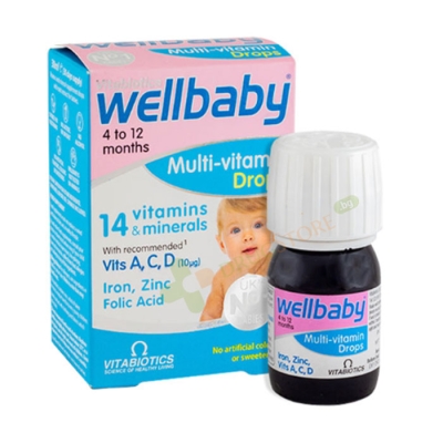 УЕЛБЕЙБИ КАПКИ ЗА БЕБЕТА 30 мл / VITABIOTICS WELLBABY MULTI - VITAMIN DROPS 