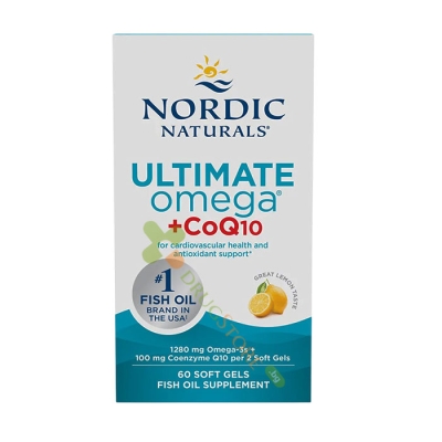 УЛТИМЕЙТ ОМЕГА + КОЕНЗИМ Q10 капсули 60 броя / NORDIC NATURALS ULTIMATE OMEGA + COENZYME Q10 