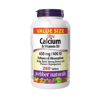 УЛТРА КАЛЦИЙ + ВИТАМИН D3 таблетки 280 броя / WEBBER NATURALS ULTRA CALCIUM + VITAMIN D3 