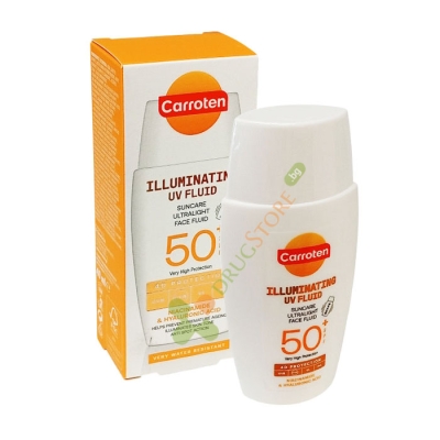 УЛТРАЛЕК ОЗАРЯВАЩ СЛЪНЦЕЗАЩИТЕН UV ФЛУИД ЗА ЛИЦЕ SPF50+ 40 мл / CARROTEN ILLUMINATING UV FLUID SPF50+ 