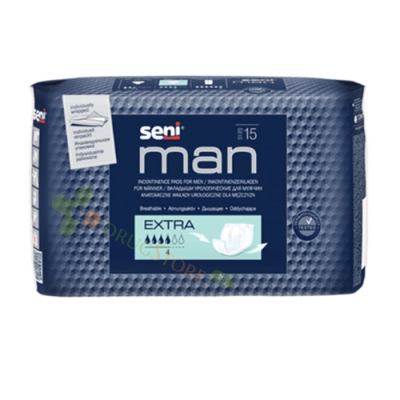 УРОЛОГИЧНИ ПОДЛОЖКИ ЗА МЪЖЕ СЕНИ ЕКСТРА 15 броя / SENI INCONTINENCE PADS FOR MEN SENI EXTRA