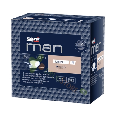 УРОЛОГИЧНИ ПОДЛОЖКИ ЗА МЪЖЕ СЕНИ ЛАЙТ 15 броя / SENI INCONTINENCE PADS FOR MEN SENI LIGHT