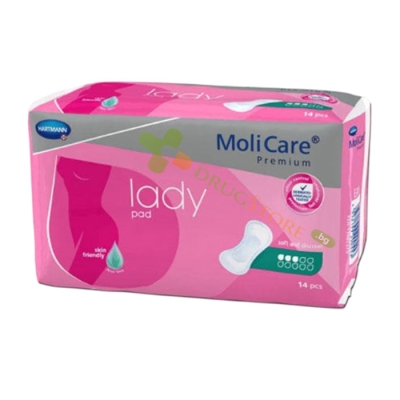 УРОЛОГИЧНИ ПОДЛОЖКИ ЗА ВЪЗРАСТНИ МОЛИКЕЪР / МОЛИМЕД ПРЕМИУМ ЗА ЖЕНИ 3 КАПКИ 14 броя / MOLICARE / MOLIMED PREMIUM LADY PADS 3 DROPS 