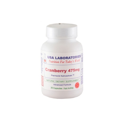 ЧЕРВЕНА БОРОВИНКА капсули 475 мг. 30 броя / USA LABORATORIES CRANBERRY capsules 475 mg. 30
